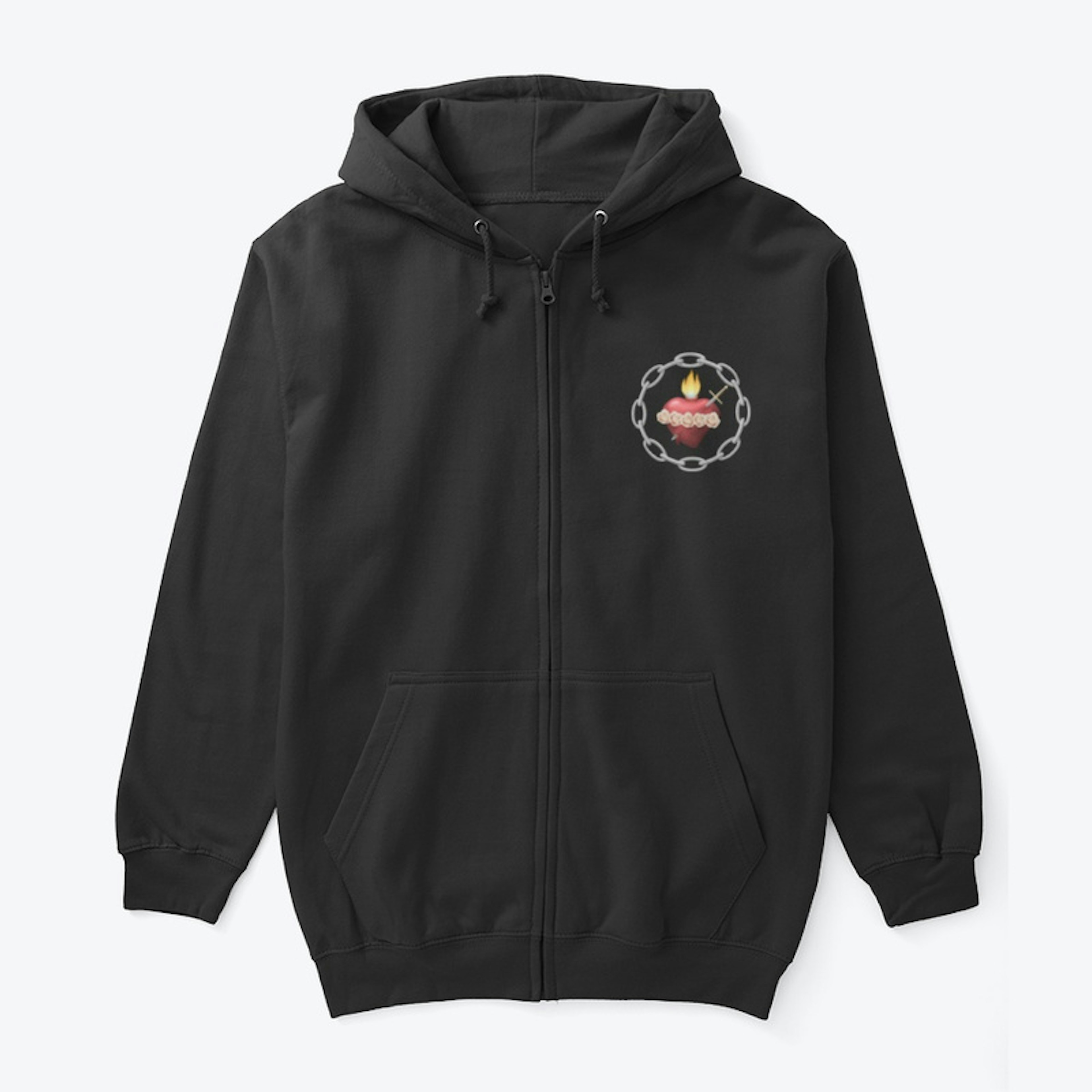 Zipper Hoodie with Emblem on Side